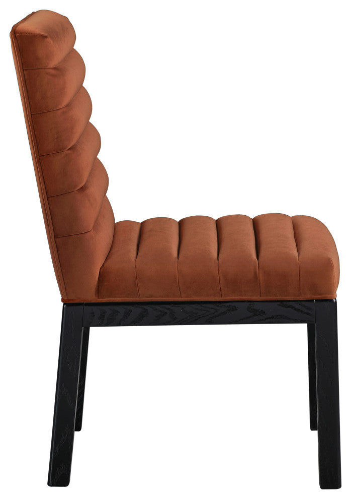 Meridian Furniture - Evelyn Cognac Velvet Dining Chair - Brown