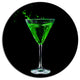 Absinthe On Black Background, Modern Round Wall Art, 11"
