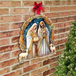 Nostalgic Nativity Scene Holiday Door Decor