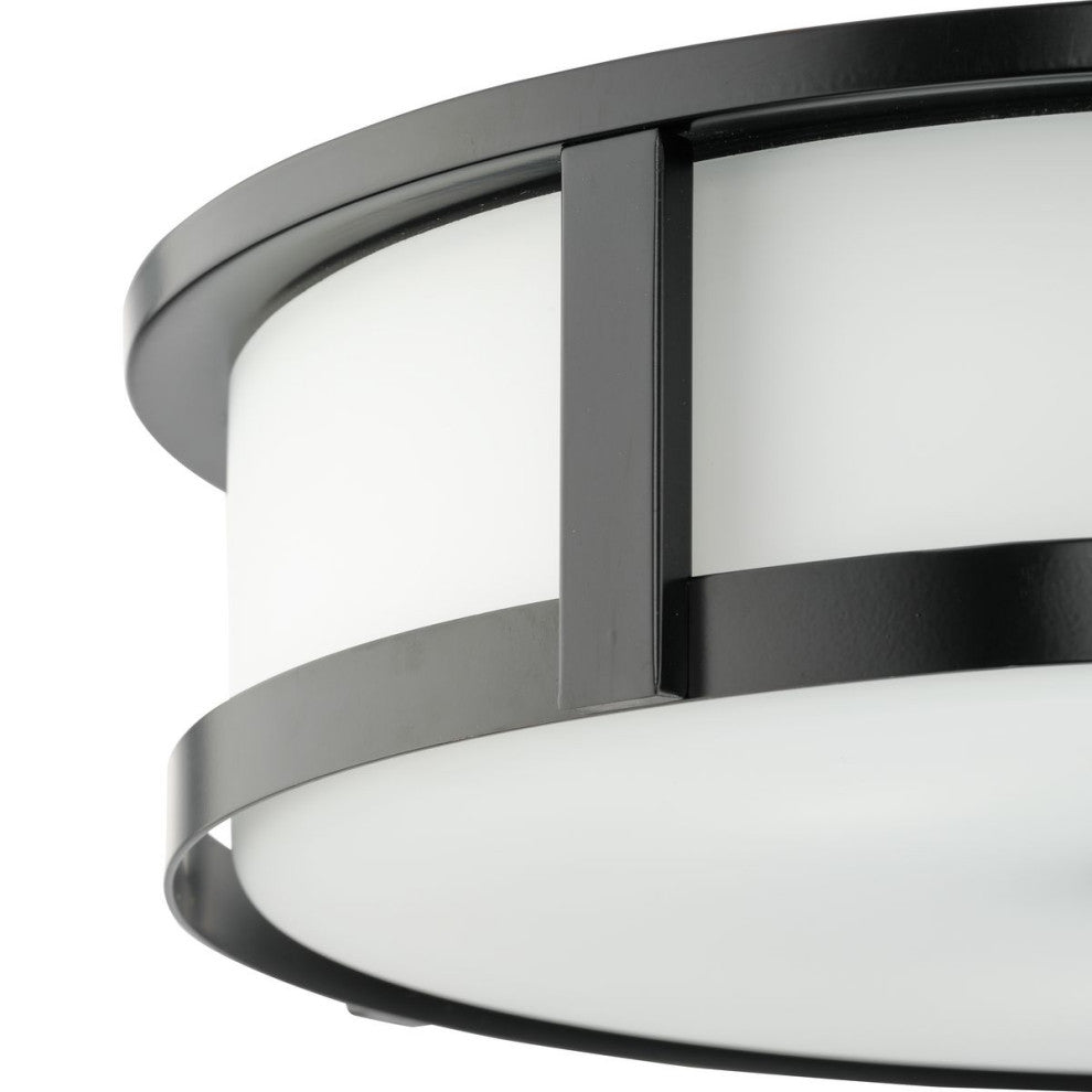 Gilliam Collection Three-Light New Traditional Flush Mount, Matte Black