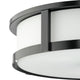 Gilliam Collection Three-Light New Traditional Flush Mount, Matte Black