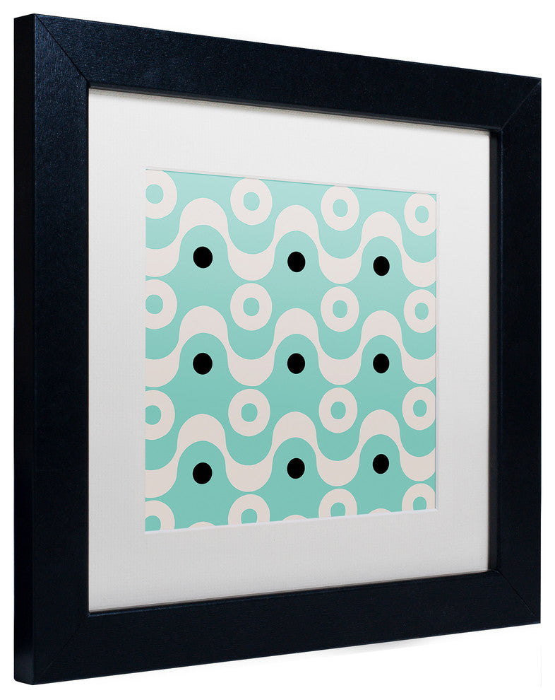 Color Bakery 'Fifties Patterns II' Art, Black Frame, White Matte, 11"x11"