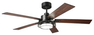 52-inch Modern Black LED Ceiling Fan with Remote and DC Reversible Motor
