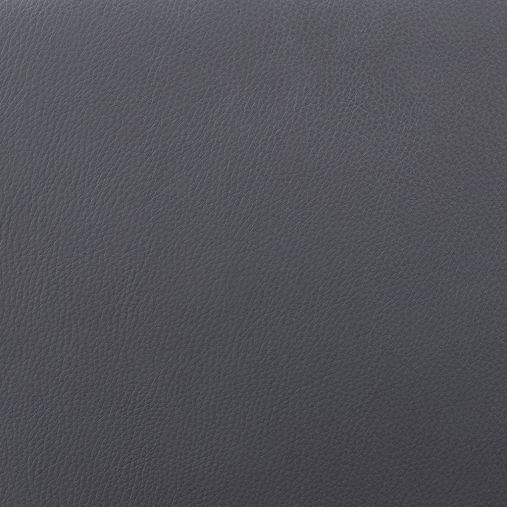 Diana 30" Swivel Black Wood Bar Stool, Gray Faux Leather