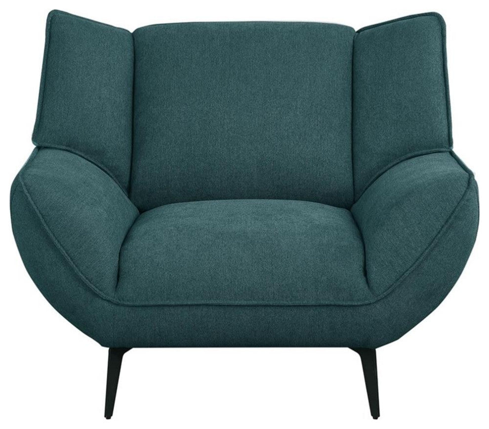 Pemberly Row 3-piece Mid-Century Fabric Upholstered Living Room Sofa Set Teal