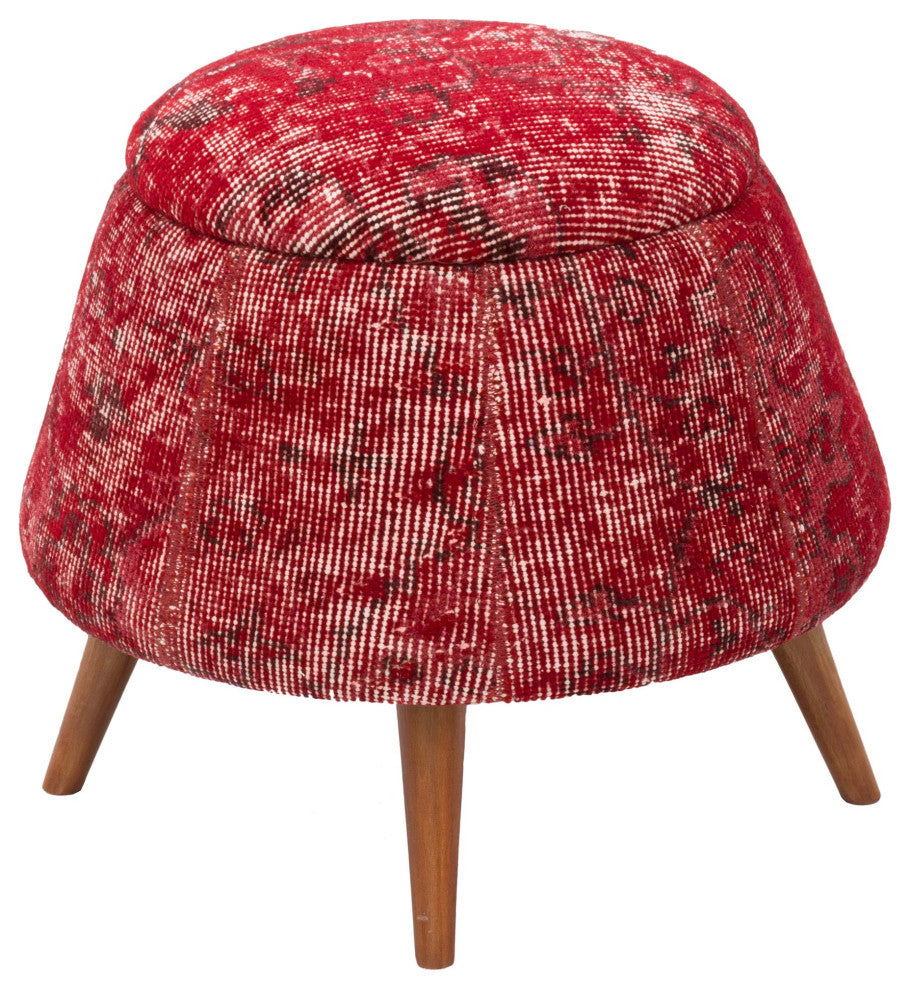 Vintage Rug Upholstered  Stool
