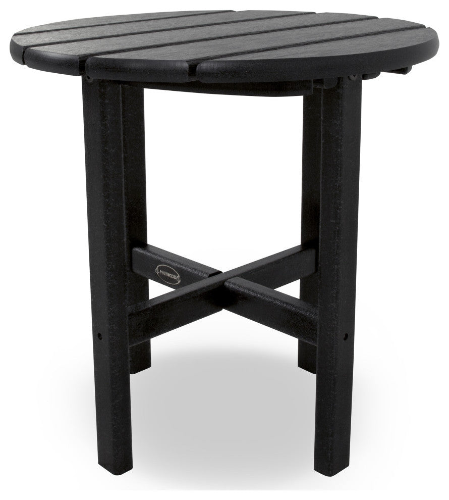 Polywood Round 18" Side Table, Black