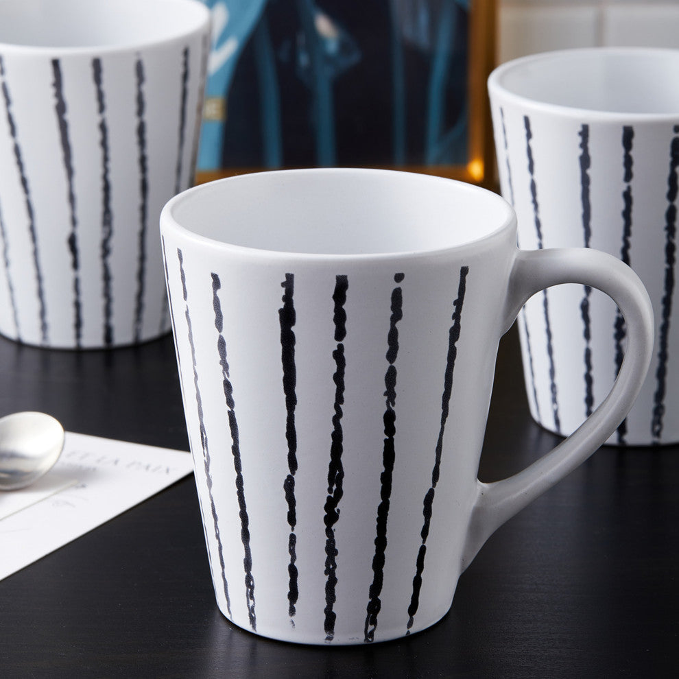 Stone Lain Nova Stoneware 16 Piece Dinnerware Set, Black
