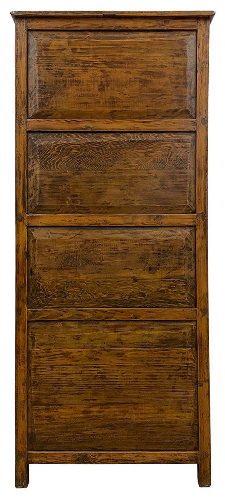 Consigned Antique Tibetan Painted Dragon Tall Cabinet