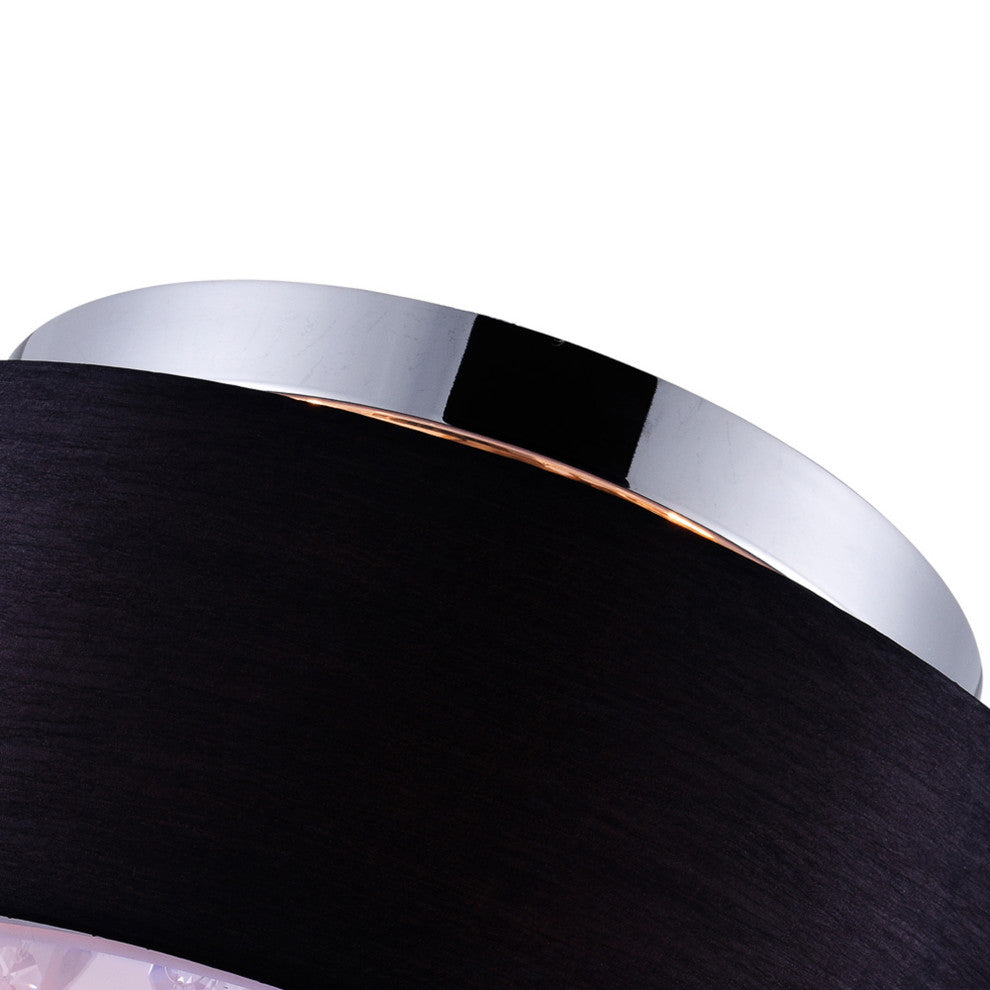 Dash Drum Shade Flush Mount, Black, 14"