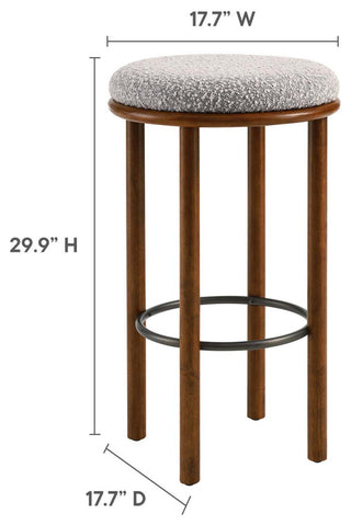 Fable Boucle Fabric Bar Stools - Set of 2 - Walnut Taupe