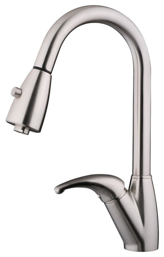 Brushed Nickel Finish Pull-Down Kitchen Faucet LK12B, 1 Hole, 3 Holes