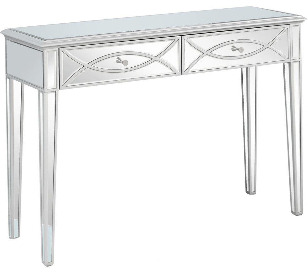 Silver Glass Mirror Console Table