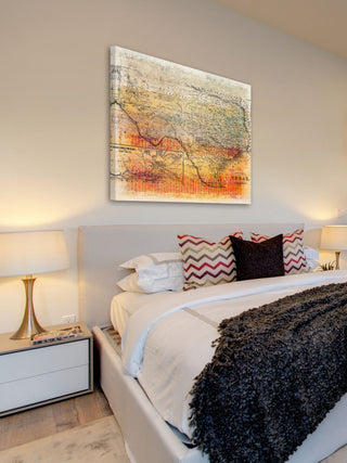 "Texas Map" Canvas Print, 45x45 cm