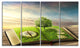 Book of Life with Greenery, Landscape Canvas Art Print, 48"x28", 4 Panels