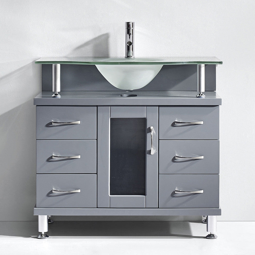 Virtu Vincente 36" Single Bathroom Vanity, Gray