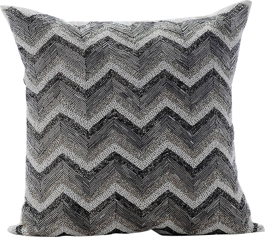 Gray Decorative Throw Pillow Covers 22"x22" Art Silk PillowCase - Trellis Night