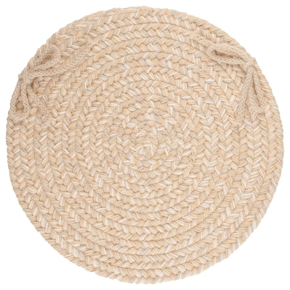 Rhody Rug Wool Solid Chair Pad, Sand, 15"