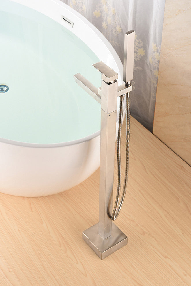 SevenFalls 8010 Freestanding Bathtub Faucet With Hand Shower, Brushed Nickel