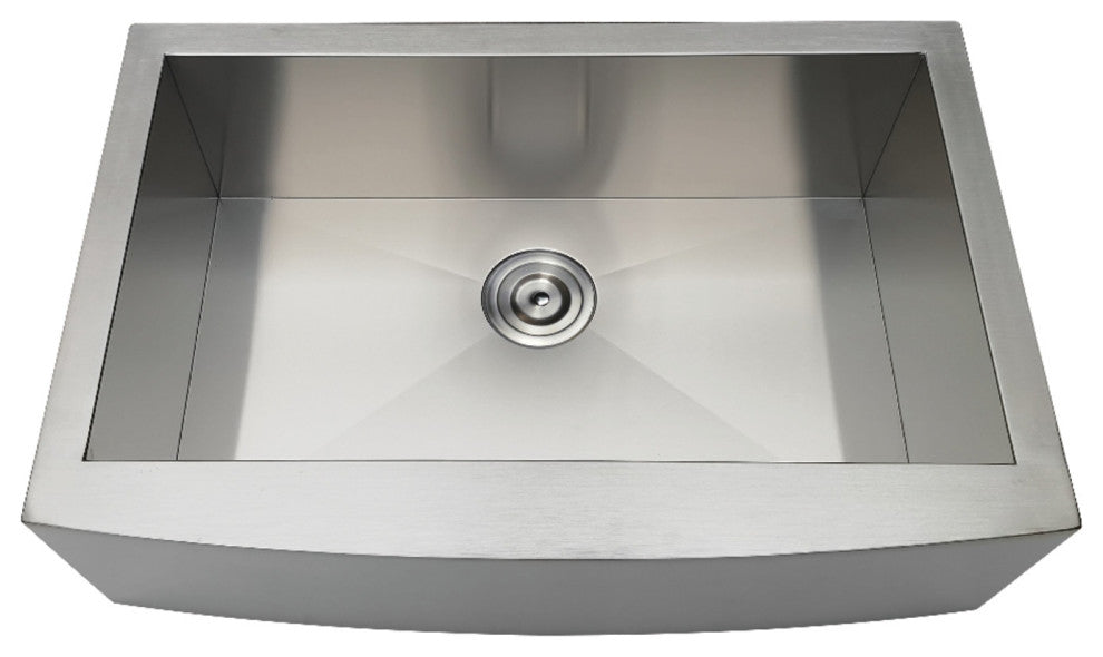 Gourmetier Drop-In Stainless Steel Single Bowl Farmhouse Kitchen Sink, Brushed