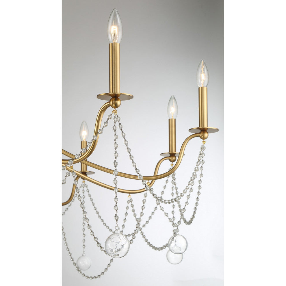 Mariposa 10-Light Chandelier, Warm Brass