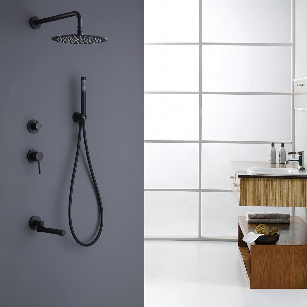 3-Function Complete Shower System With Tub Spout And Rough-In Valve