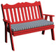 Poly Royal English Garden Bench, Bright Red, 5 Foot