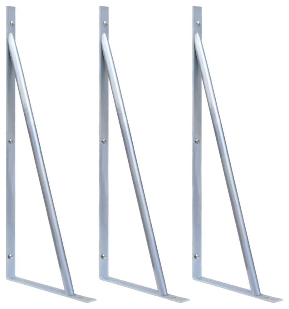 Vidaxl Support Brackets For Fence Post 3-Piece Galvanized Steel