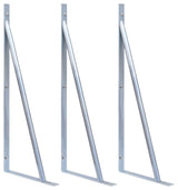 Vidaxl Support Brackets For Fence Post 3-Piece Galvanized Steel