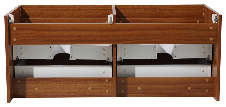 Fresca Mezzo 60" Teak Wall Hung Double Sink Cabinet
