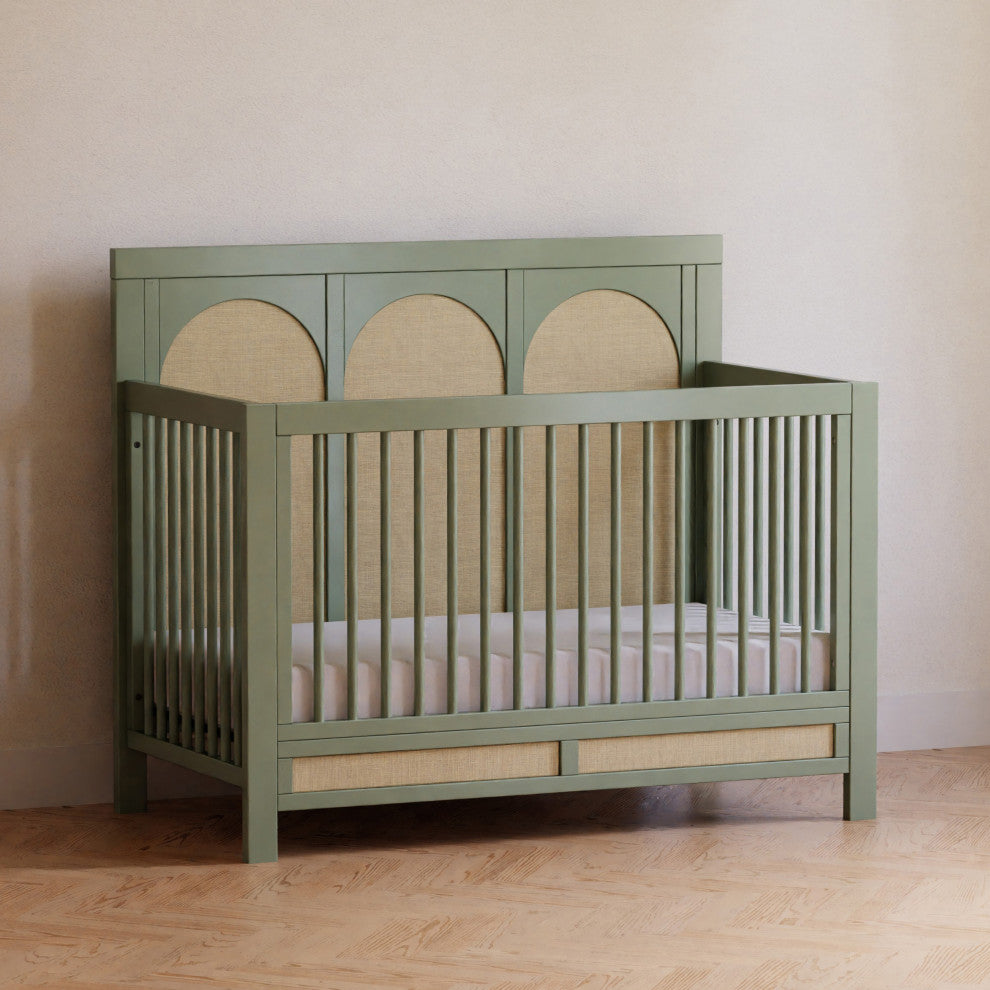 Eloise 4-in-1 Convertible Crib, French Sage and Performance Sand Eco-Weave