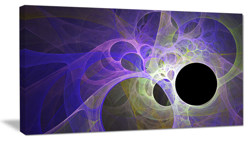 Blue Fractal Angel Wings, Abstract Wall Art Canvas, 40x20