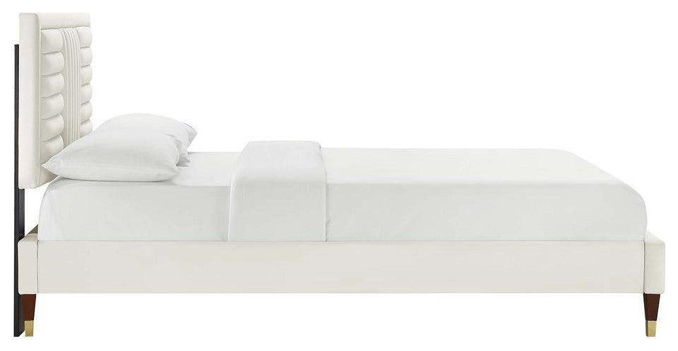 Sofia Channel Tufted Performance Velvet Full Platform Bed