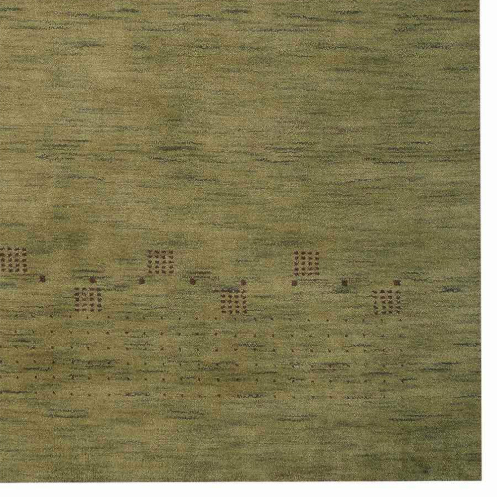 HAND KNOTTED LOOM WOOL ECO-FRIENDLY AREA RUGS - Rectangle, Olive, Contemporary