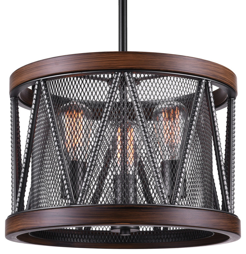 Parsh 3 Light Drum Shade Chandelier With Pewter Finish