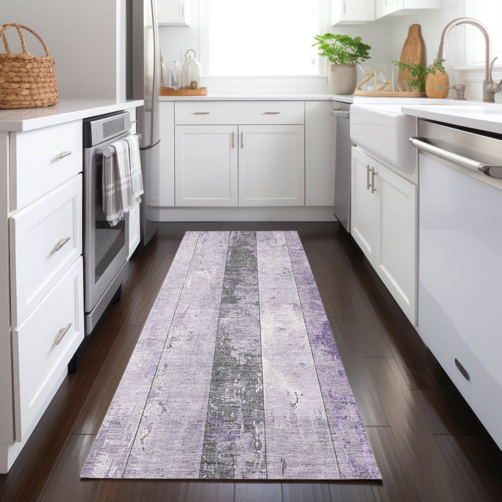 Machine Washable Indoor/Outdoor Chantille ACN1868 Violet 2'3" x 7'6" Runner Rug