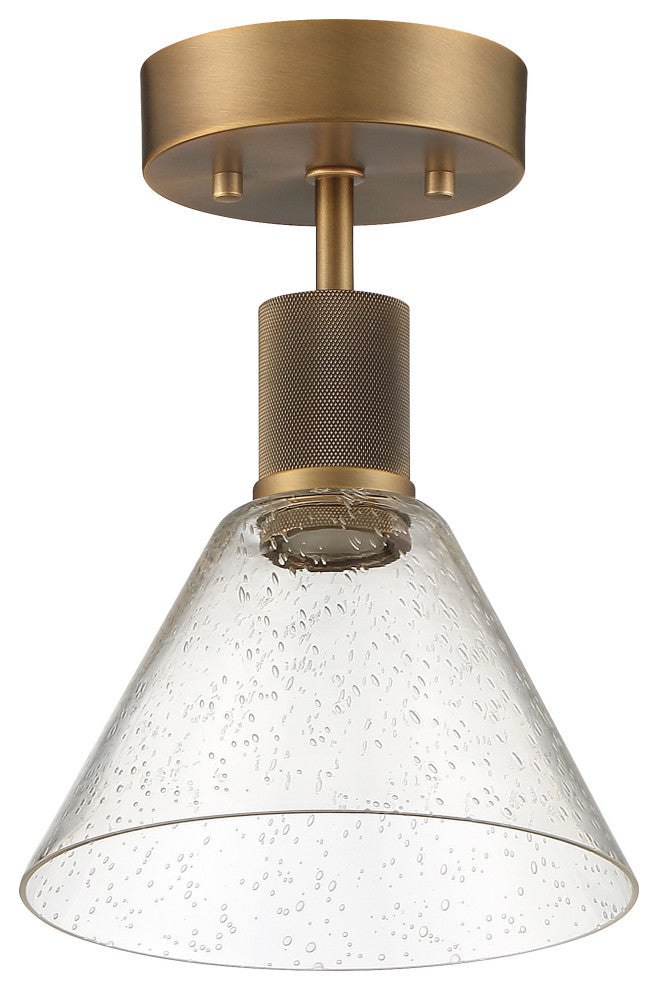 Access Port Nine 1-Light Martini LED Semi-Flush Brushed Brass