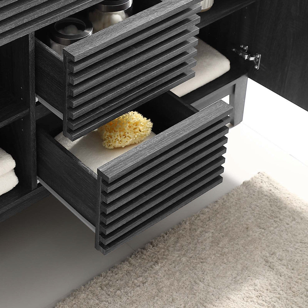 Render 48" Double Bathroom Vanity Cabinet, Charcoal