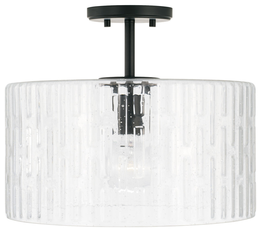 Capital Lighting 241311 Emerson 15"W Semi-Flush Drum Ceiling - Matte Black