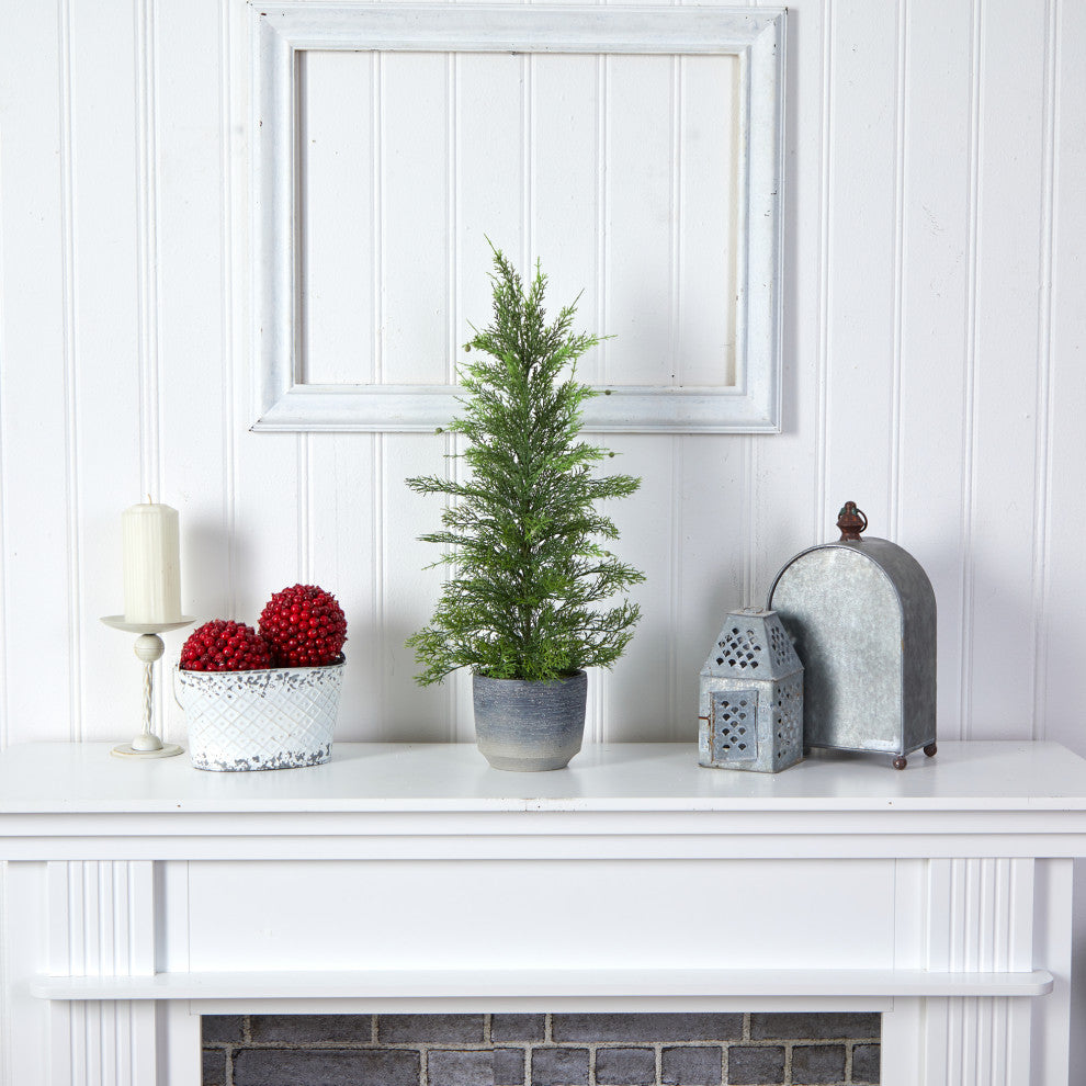 Nearly Natural T3377 27" Californian Cedar Artificial Tree in Decorative Planter