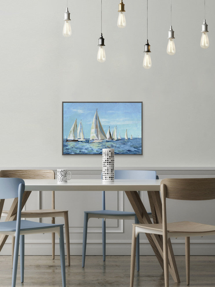 "Dreams Set Sail" Floater Framed Painting Print on Canvas, 60x40