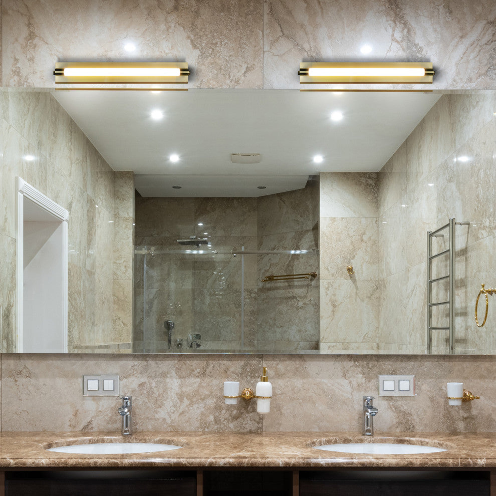 Procyon 24" ETL Certified Integrated LED Bathroom Light Fixture, Antique Brass