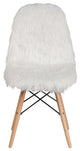 Shaggy Dog White Accent Eiffel Chair