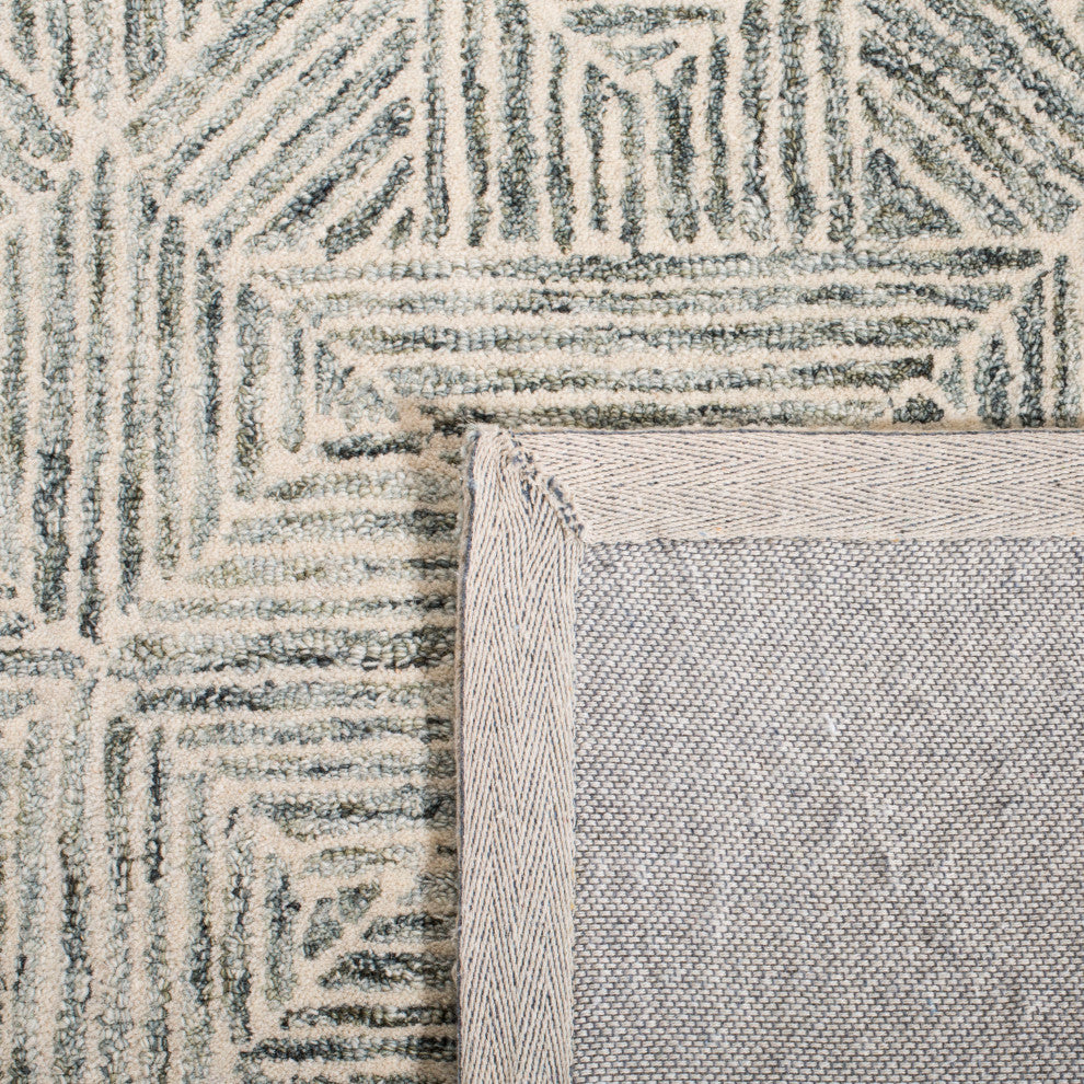 Safavieh Couture Abstract Collection, ABT763 Rug, Green/Ivory, 4' Square