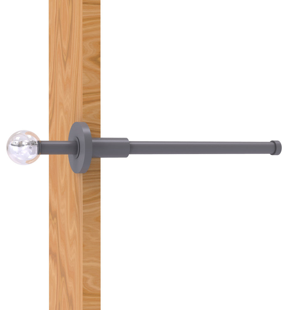 Clearview Retractable Pullout Garment Rod, Matte Gray