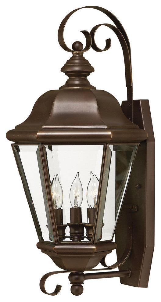 Hinkley Clifton Park Outdoor Medium Wall Mount Lantern With Decorative Bottom