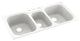 Swan 44x22x9 Solid Surface Kitchen Sink, 4-Hole, White