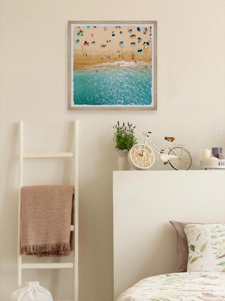 "Beach Vacation" Framed Painting Print, 18x18