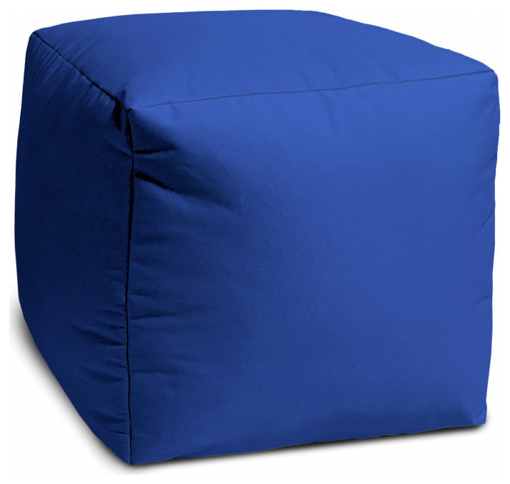 17  Cool Primary Blue Solid Color Indoor Outdoor Pouf Ottoman