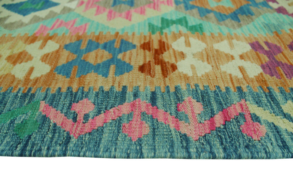 Sun Faded Kilim Behnam Light Blue/Gold Rug, 4'2x6'0